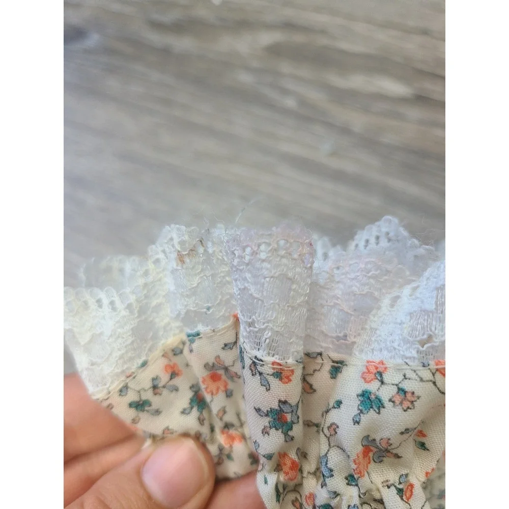 VTG 70s Solos Girl's 5 Prairie Pinafore Dress Lacy Retro Cowgirl Cottagecore - Picture 6 of 6